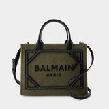 Balmain B-Army卡其色/黑色帆布小号购物袋
