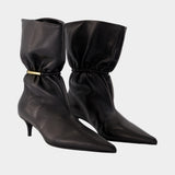 Kitten ankle boots - Balmain - Leather - Black