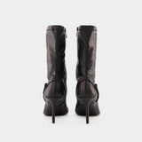 黑色PVC材质踝靴