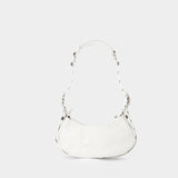 Balenciaga Cagole XS镜面白色皮质单肩包