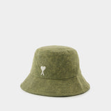 Adc Embroidery Bucket Hat - AMI Paris - Cotton - Khaki