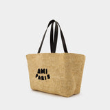 Ami Paris 拉菲草购物袋包托特包