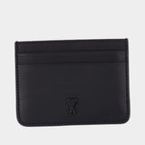 Card case - AMI Paris - Leather - Black