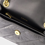 Balenciaga Crush Chain S黑色皮质单肩包