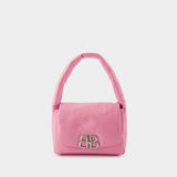 Balenciaga Monaco Sling S 粉色皮质单肩包