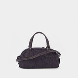 Friday Bowling 灰色皮制斜挎包法棍包