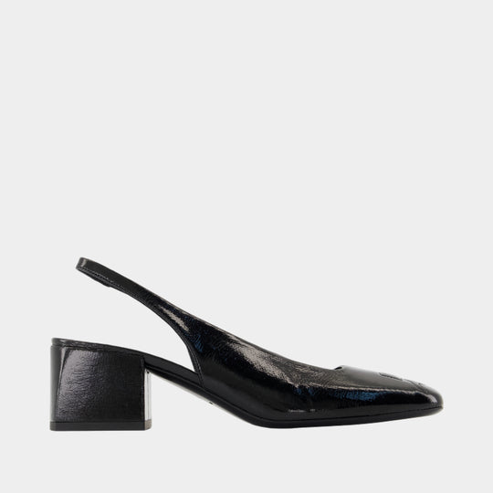 Heritage Sandals - Courreges - Leather - Black
