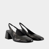 Heritage Sandals - Courreges - Leather - Black