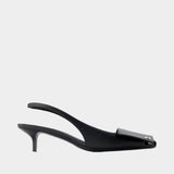 Fold Kitten Slingbacks Pumps - Courreges - Leather - Black
