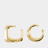 Les Grandes Creoles Ovalo 金色金属耳环