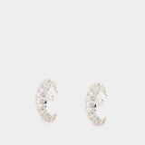 Moon银色棉质月亮耳饰