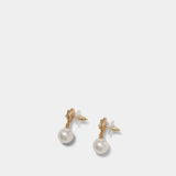 Crystal Pearl Earrings - SELF PORTRAIT - Metal - Gold
