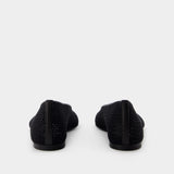 黑色小羊皮镂空芭蕾舞鞋