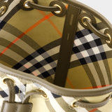 Mini Drawstring 米色棉质迷你抽绳肩背包