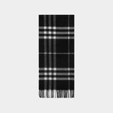 Burberry Giant Check 黑色羊绒围巾
