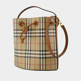 Ll Small Drawstring Purse - Burberry - Synthetic Leather - Brown
