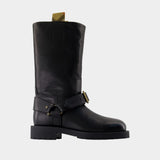Soft Saddle Low Boots - Burberry - Leather - Black