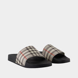 Furley Sandals - Burberry - Synthetic Leather - Grey