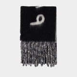 Mu Text Scarf - Burberry - Wool - Black