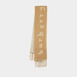 Mu Text Scarf - Burberry - Wool - Beige