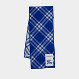 Mu Tri Bar Check Scarf - Burberry - Wool - Blue