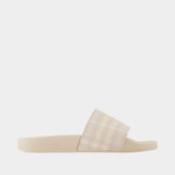 Furley Large Check Sandals - Burberry - Synthetic - Beige