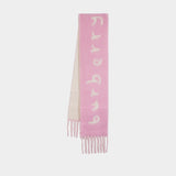 Mu Text Scarf - Burberry - Wool - Pink