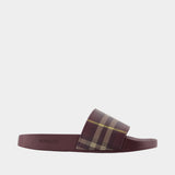Furley Large Check Sandals - Burberry - Synthetic - Burgundy
