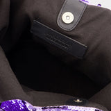 Mini Sequin 紫色皮制斜挎包