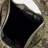 Python Printed 绿色皮制迷你斜挎手拿包