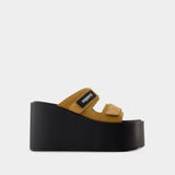 Patch Sandals - Coperni - Leather - Black/Brown