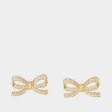 Crystal Bow Earrings - SELF PORTRAIT - Metal - Gold