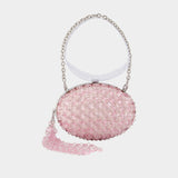 Oval Crystal Chain Clutch - SELF PORTRAIT - Synthetic - Pink