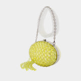 Oval Crystal Chain Clutch - SELF PORTRAIT - Synthetic - Yellow
