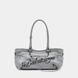 Le City East West Shoulder Bag - Balenciaga - Leather - Grey