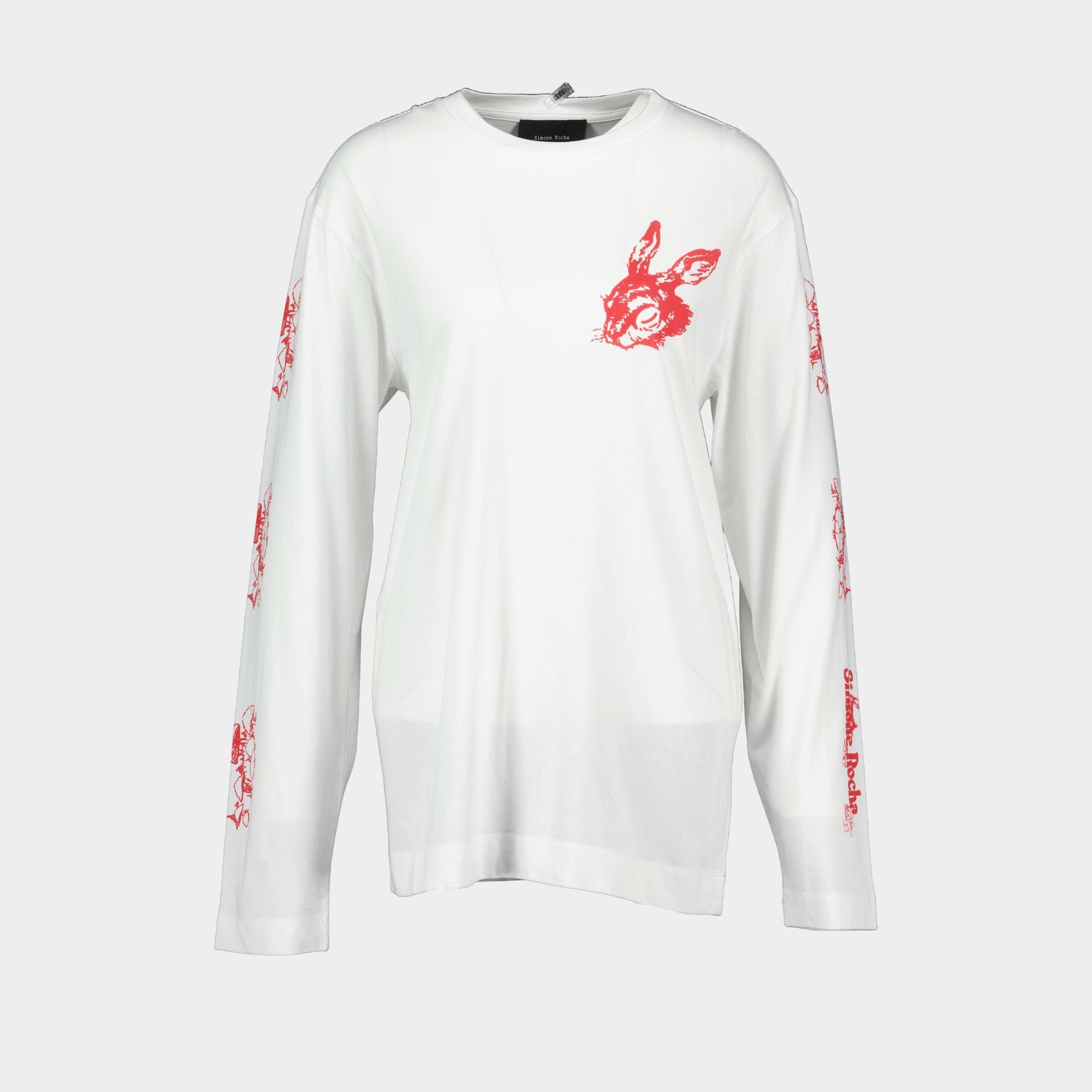 【関税込み】Tortoise & Hare T-Shirt - Simone Rocha - Cot Tortoise & Hare T-Shirt - Simone Rocha - Cotton - White