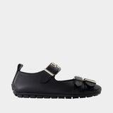 Buckle Grip Ballerina - Simone Rocha - Leather - Black