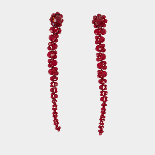 Drip Earrings - Simone Rocha - Crystal - Red