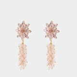 Cluster Flower Earrings - SELF PORTRAIT - Metal - Pink