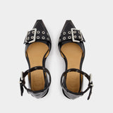 Feminine Open Cut Pumps - Ganni - Synthetic - Black