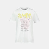 Basic Teddy T Shirt - Ganni - Cotton - White