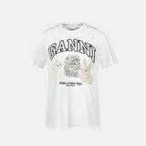 Basic Animals T Shirt - Ganni - Cotton - White