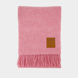 Double Face Solid Scarf - Ganni - Wool - Pink