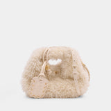 Mini Fur Purse - Ganni - Synthetic - White