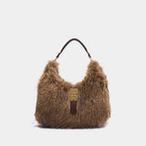 Kat Large Coyote Shoulder Bag - Ganni - Synthetic - Brown