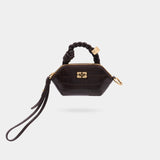 Bou Nano Croco Purse - Ganni - Synthetic - Brown