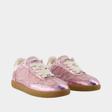 Crinkle Metallic Sneakers - Ganni - Synthetic - Pink