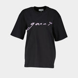Relaxed Fit T-Shirt - Ganni - Cotton - Black