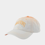 Ombre Cap - Ganni - Cotton - White