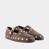 Mary Jenny Studs Ballerinas - Ganni - Synthetic - Brown